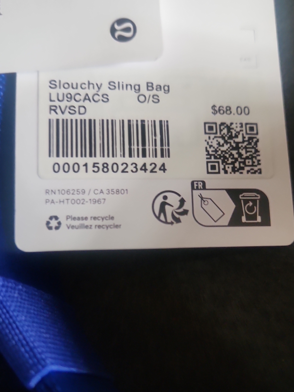 lululemon athletica Slouchy Sling Bag in Royal Blue - Picture 6 of 6